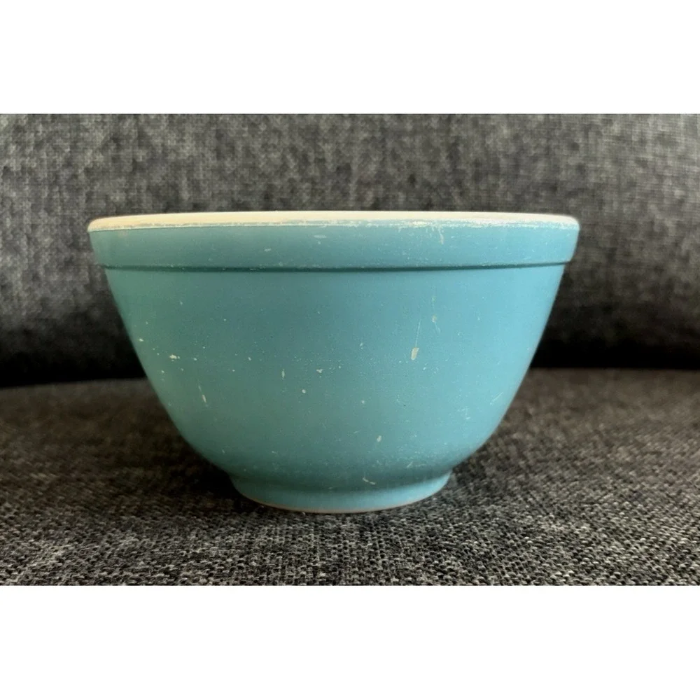 Vintage small glass turquoise Pyrex nesting mixing bowl replacement primary set